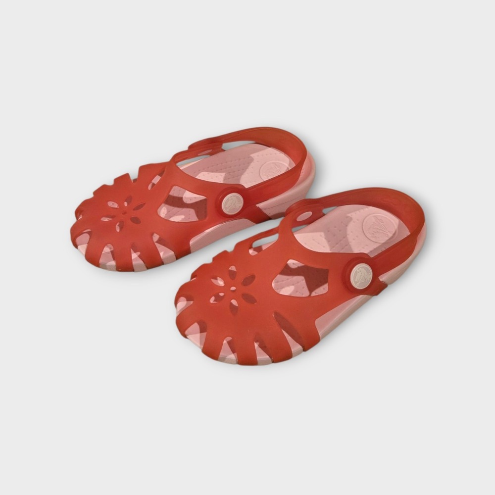 Crocs Isabella Rubber Water Shoes Sandals Girls Kids Size C 10 Deep Pink